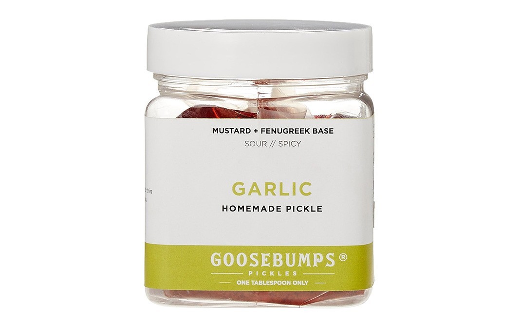 Goosebumps Garlic (Mustard + Fenugreek Base Sour / Spicy) Homemade Pickle   Glass Jar  250 grams